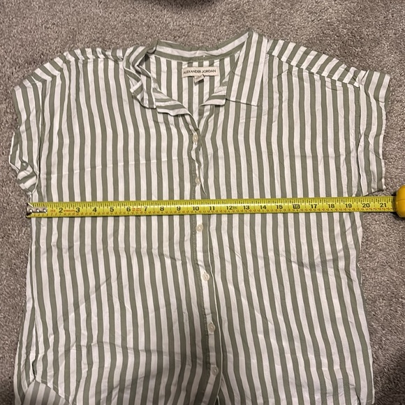 Alexander Jordan Green & White Striped Blouse - Picture 9 of 14